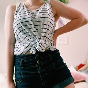 Striped white tank top